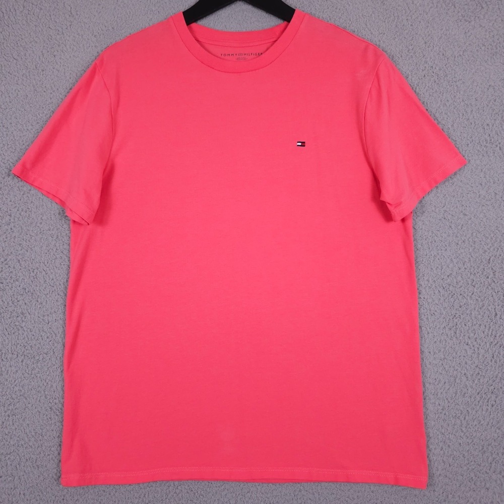 Tommy Hilfiger Shirt Mens M Coral Everyday Slim Fit Tee Crew Neck Performance